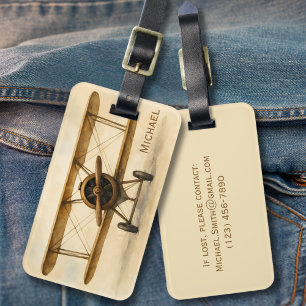 Vintages Luftfahrzeug Antik-Flugzeug Luftfahrzeug- Gepäckanhänger