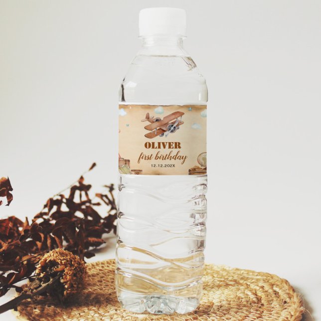 Vintages Luftfahrzeug - Geburtswasserflaschenetike (Von Creator hochgeladen)