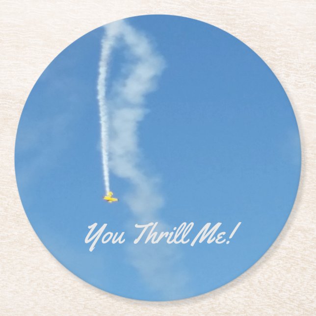 Vintages Luftfahrzeug Runder Pappuntersetzer (Vorderseite)