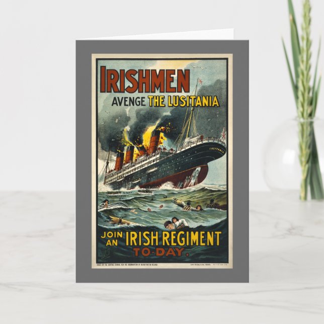 Vintages Lusitania-Plakat (Iren-Rekrutierung) Karte (Vorderseite)