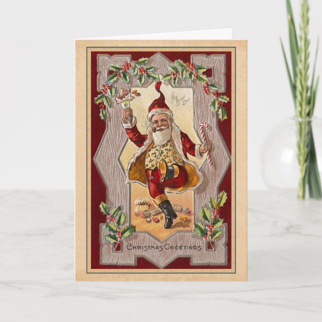Vintages lustiges Weihnachten Sankt, die eine (Vorderseite)