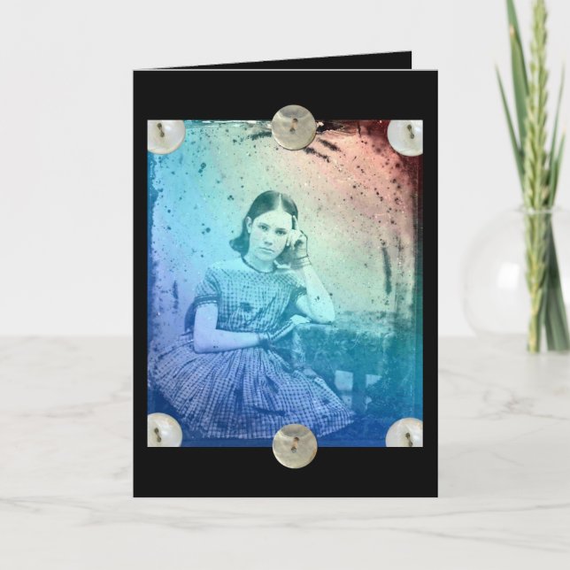 Vintages Mädchen, du bist lieb Karte (Vorderseite)