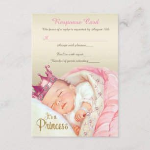 Vintages Mädchen-Dusche UAWG Prinzessin-Baby RSVP Karte