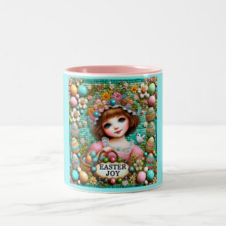 VINTAGES MÄDCHEN~ Sehr süß Zweifarbige Tasse