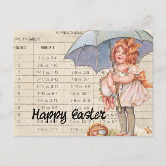 Vintages Mädchen zu Ostern Postkarte