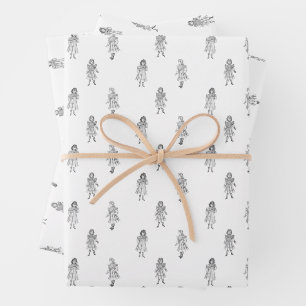 Vintages Mädchenmuster aus Delinieator 1899 Geschenkpapier Set