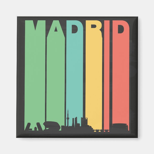 Vintages Madrider Stadtbild Magnet (Vorne)