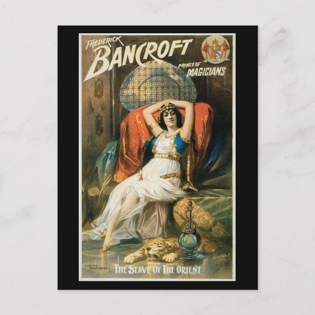Vintages Magisches Poster, Magier Frederick Bancro Postkarte (Vorderseite)
