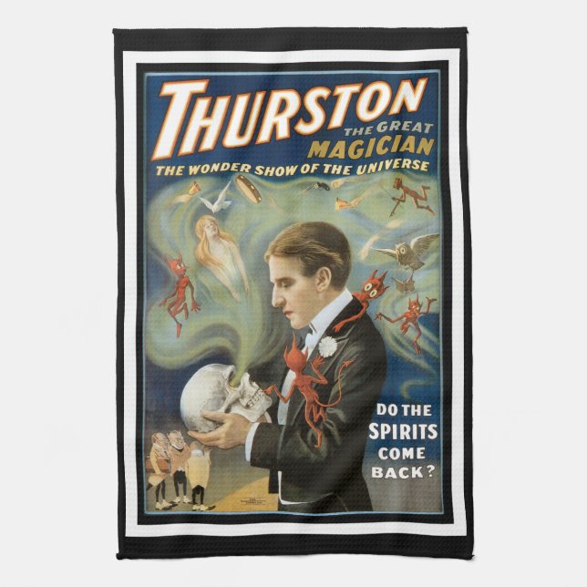 Vintages Magisches Poster, Thurston, Der große Mag Geschirrtuch (Vertikal)