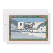 Vintages Mail Pferd und Buggy Weihnachtsgrüße