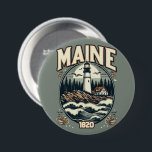 Vintages Maine-Leuchtturm Button<br><div class="desc">Vintages Maine-Leuchtturm</div>