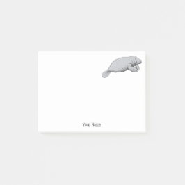 Vintages Manatee Zeichnend Post-it Klebezettel