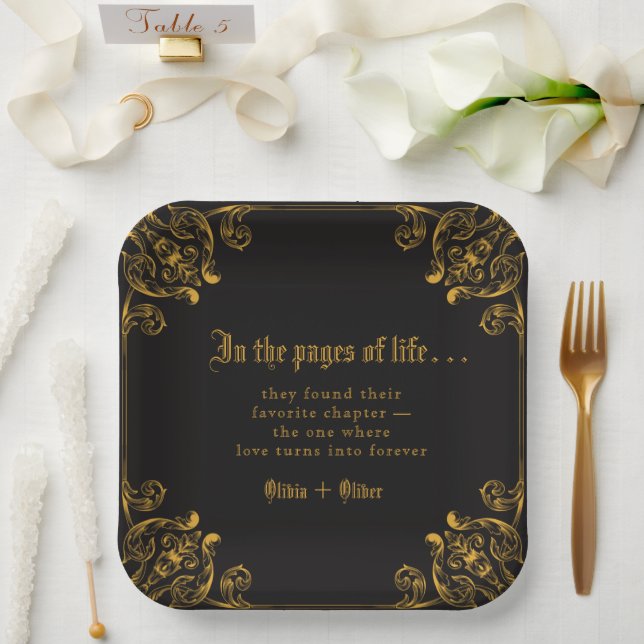 Vintages Märchenbuch Pappteller (Hochzeit)