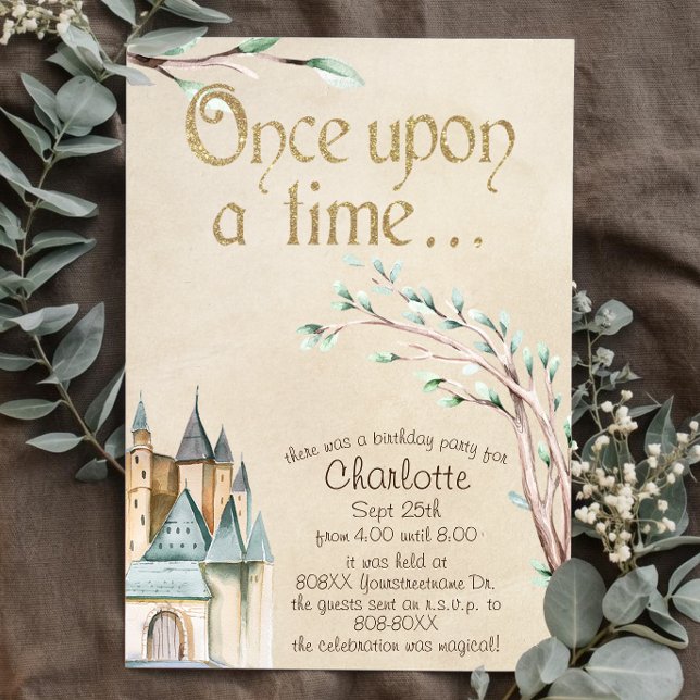 Vintages märchenhaftes Geschichtenbuch Einladung (Von Creator hochgeladen)