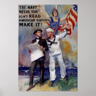 Vintages Marine-Neuzugang-Plakat Poster