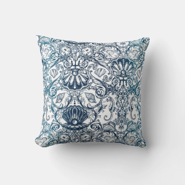 Vintages Marinemuster Kissen (Vorderseite)