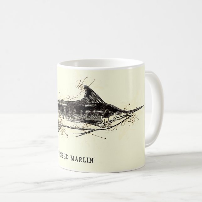 Vintages Marlin-Geschenk für Fischer Kaffeetasse (VorderseiteRechts)