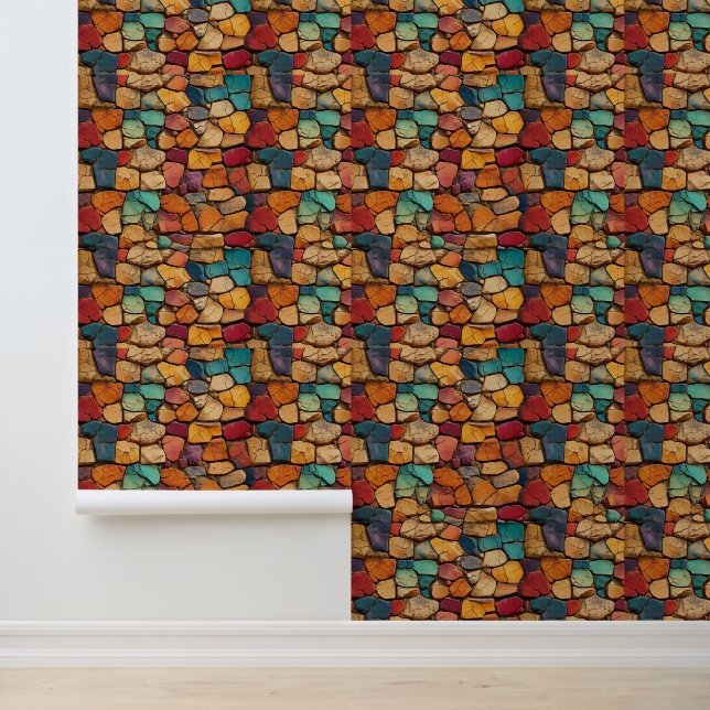 Vintages Mauerpapier Tapete (Anwendung)