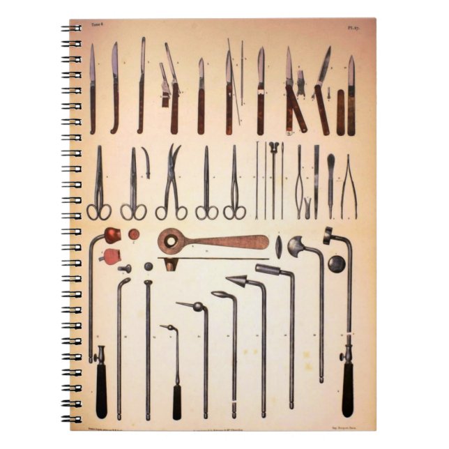 Vintages medizinische Instrument-Notizbuch Notizblock (Vorderseite)