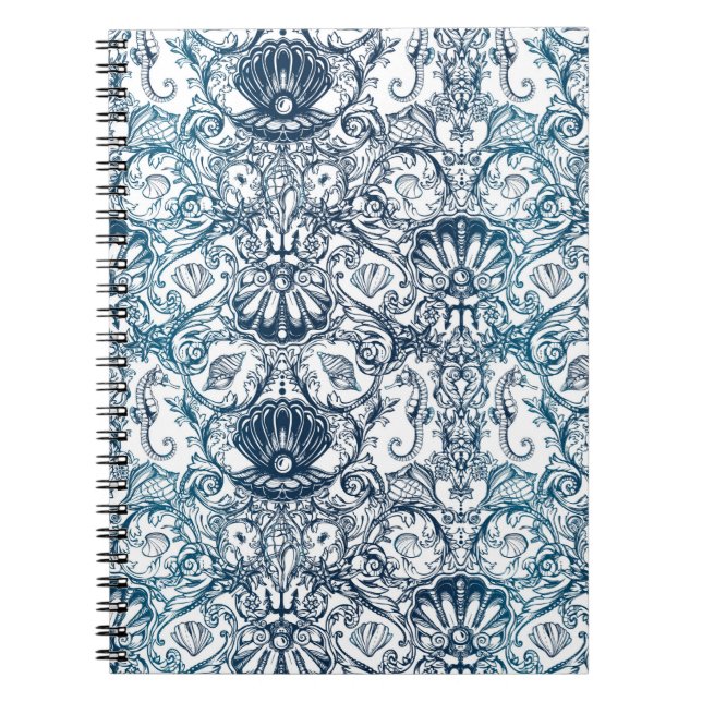 Vintages Meeresmuster Notizblock (Vorderseite)