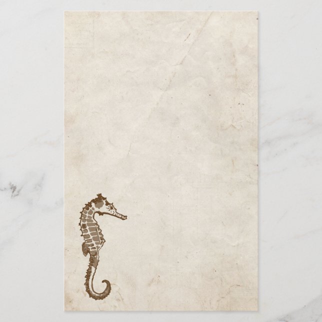 Vintages Meerpferd Briefpapier (Vorderseite)