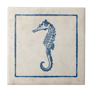 Vintages Meerpferd Fliese