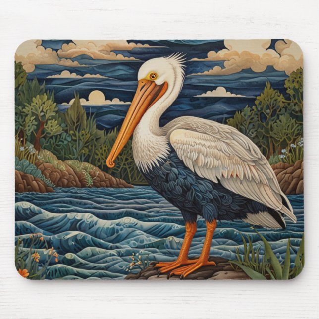 Vintages Meervogelpelikan Mousepad (Vorne)