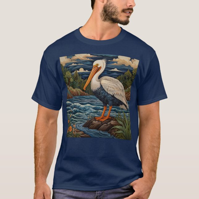 Vintages Meervogelpelikan T-Shirt (Vorderseite)