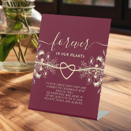 Vintages Memorial Table Pedestal Sign Sockelschild