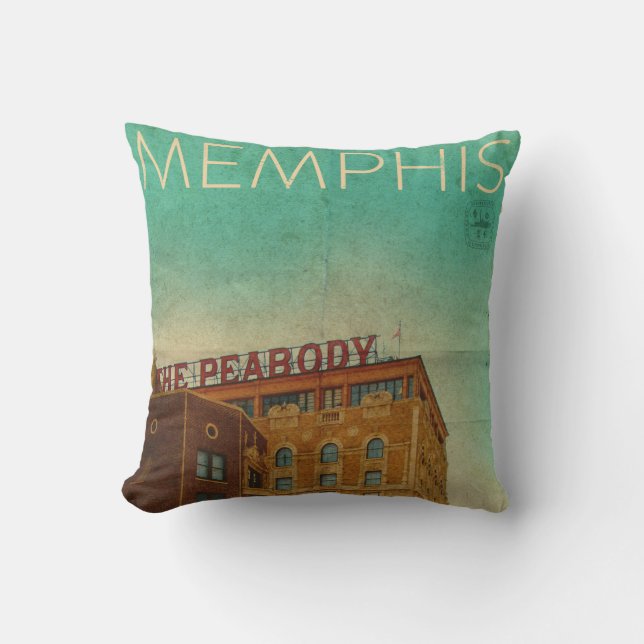 Vintages Memphis-Throw-Pillow Kissen (Vorderseite)