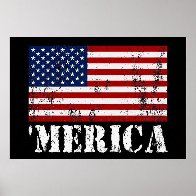 Vintages "MERICA U.S. Flag Poster (Medium) (Vorne)