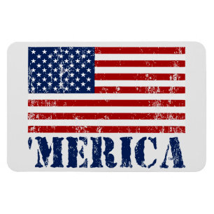 Vintages "MERICA US Flag Patriotic Premium Magnet