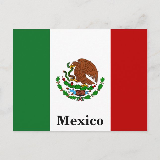 Vintages Mexiko Flaggenreise Tourismus Postkarte (Vorderseite)