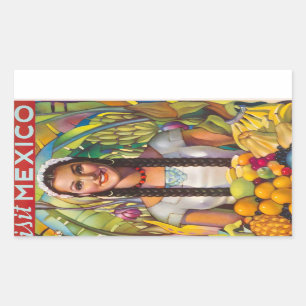 Vintages Mexiko Obstwanderung Rechteckiger Aufkleber