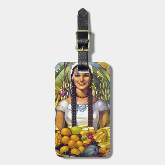 Vintages Mexiko Reisewerbung Gepäckanhänger (Vorderseite vertikal)