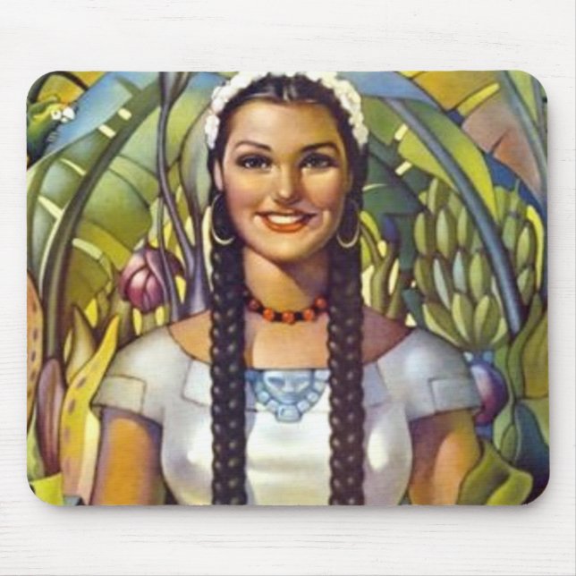 Vintages Mexiko Reisewerbung Mousepad (Vorne)