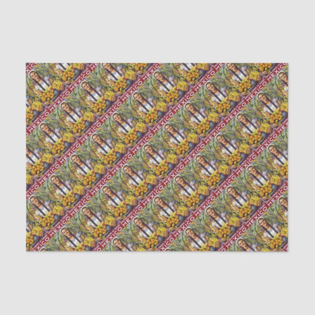 Vintages Mexiko Reisewerbung Seidenpapier (Vorderseite)