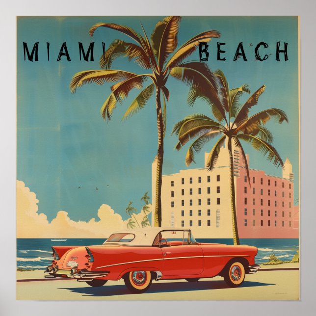 Vintages Miami Beach Travel Poster (Vorne)
