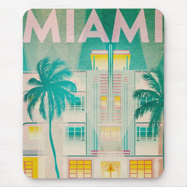 Vintages Miami, Ocean Drive Mouse Pad Mousepad (Vorne)