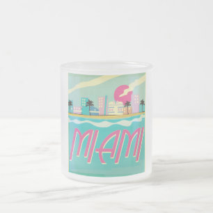 Vintages Miami Poster der 1980er Jahre Mattglastasse