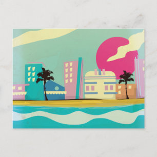 Vintages Miami Poster der 1980er Jahre Postkarte