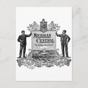 Vintages MICHIGAN-ZENTRALBAHNLOGO Postkarte