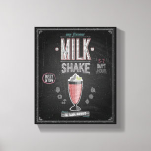Vintages Milchshake-Plakat - Tafel Leinwanddruck