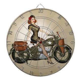 Vintages militärisches Pinup Dart Board Dartscheibe