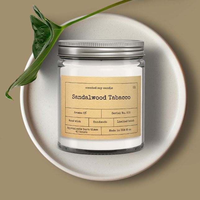 Vintages Minimalistisches Kerzensiegel Lebensmitteletikett (Von Creator hochgeladen)