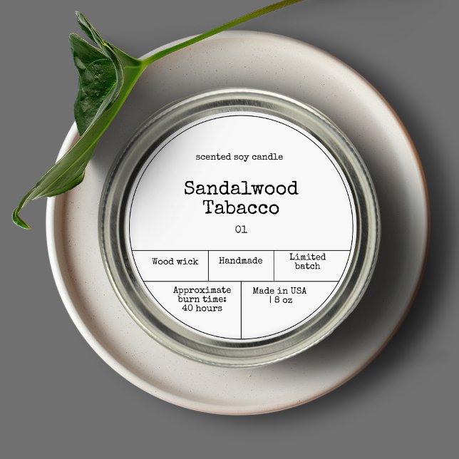 Vintages Minimalistisches Kerzensiegel Runder Aufkleber (Von Creator hochgeladen)