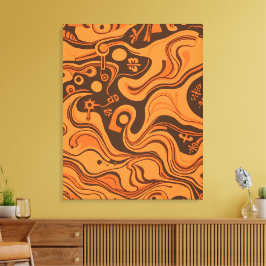 Vintages Minimalistisches Psychedelisches Muster Leinwanddruck