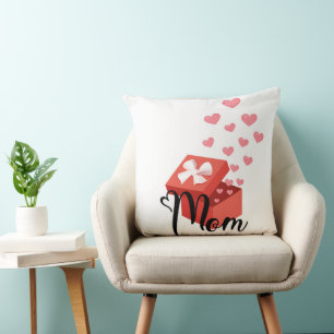 Vintages Minimalistisches Retro-Mama Herzkastendes Kissen