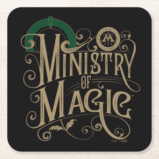 Vintages MINISTERIUM FÜR MAGIC™ Graphic Rechteckiger Pappuntersetzer (Vorderseite)