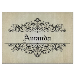 Vintages mit Blumenpersonalisiertes Schneidebrett